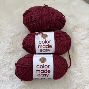 Lion Brand "Color Made Easy" Yarn in Deep Wine